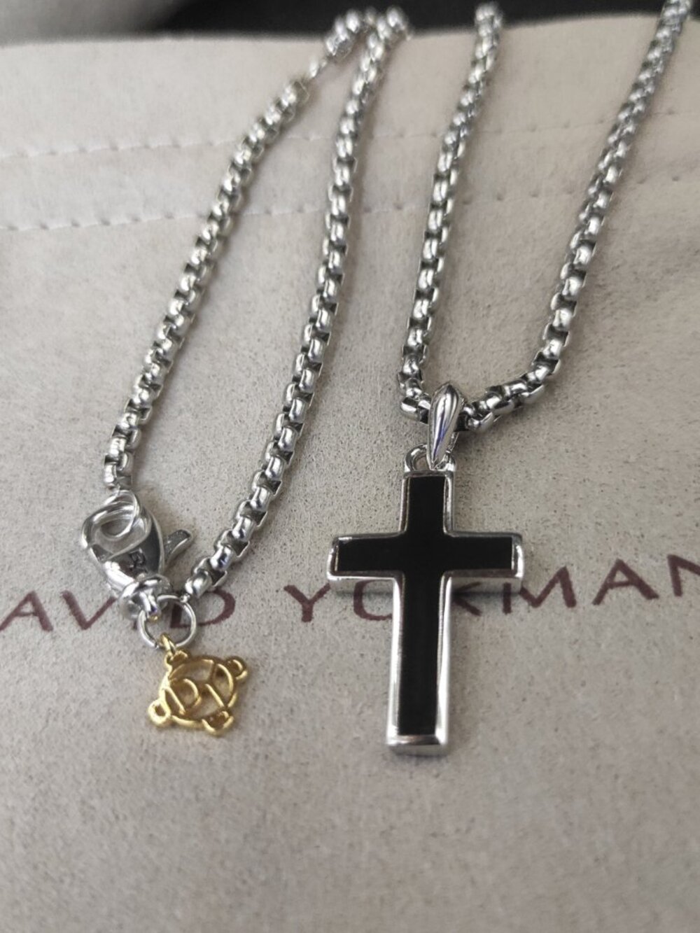 ♕David Yurman Black Cross Necklace